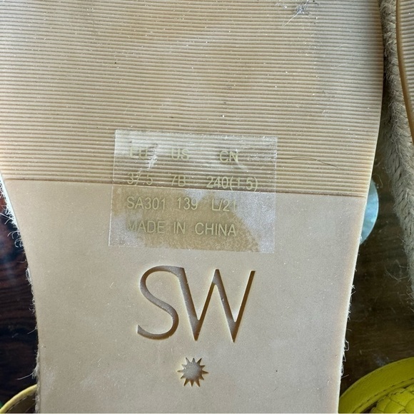 Stuart Weitzman Mykonos Braided Strap Espadrille Flat in lemon yellow - 7 - Picture 13 of 14